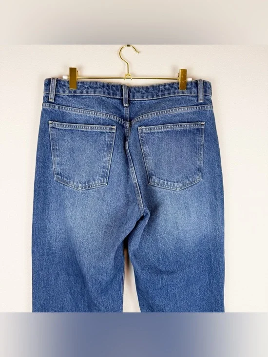 Zara Wide Leg Mid Rise Loose Fit Medium Wash Denim Jeans Size 6 - Picture 9 of 13